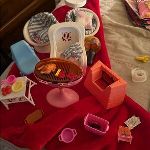 Mattel Dollhouse Furniture Set with Pink and Blue Accents